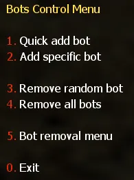 Bots Control Menu
