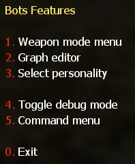 Bots Features Menu