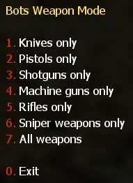 Weapon Mode Menu